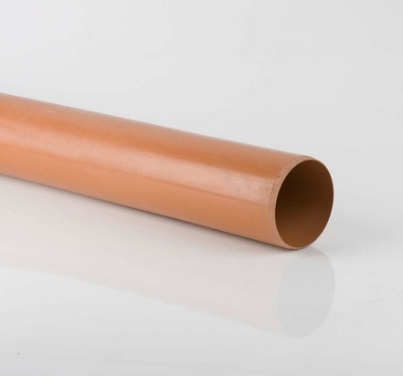 160mm x 3m Plain End Underground Pipe