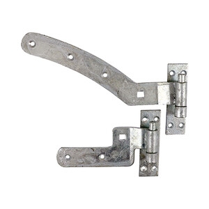 Pair of Curved Rail Hinge Set 300mm HDG