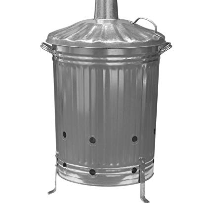 Galvanised Incinerator Bin with Lid