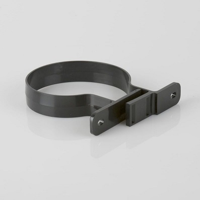 110mm Rainwater Double Fixing Pipe Bracket Black