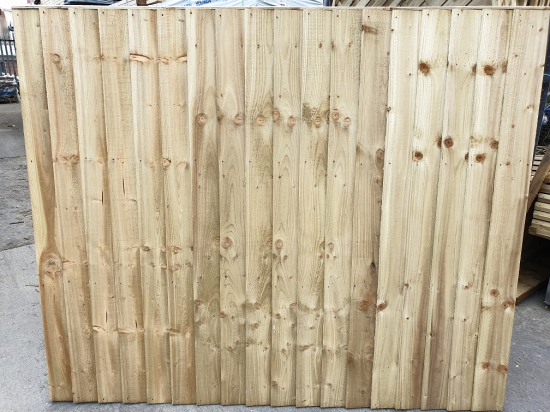 Green Feathered Edge Fence Panel