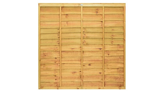 Golden Brown Lapped Fence Panel.