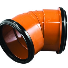 110mm 45 Degree Double Socket Bend Terracotta