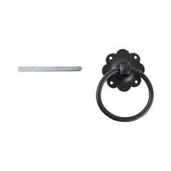 150mm 6" PLAIN Ring Gate Latch Black