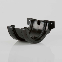 112mm Half Round Union Bracket Black