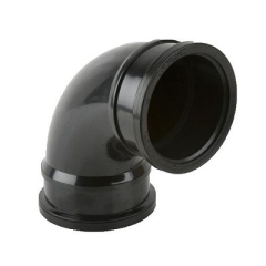 110mm Rainwater Double Socket Bend 92.5 Degree Black