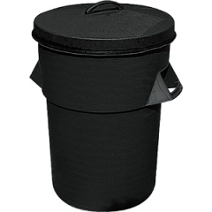 Black PVC Dustbin with Lid