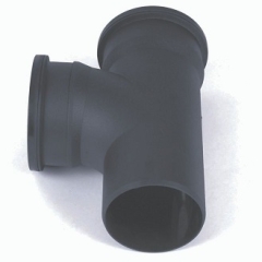 110mm Rainwater Double Socket Branch 92.5 Degree Black