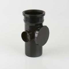 110mm Rainwater Single Socket Access Pipe Black