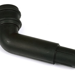 68mm Round Downpipe Offset 112.5 Degree Bend Black